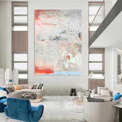 Pink - White Abstract Art for Minimalist Home Entryways DLZ0157