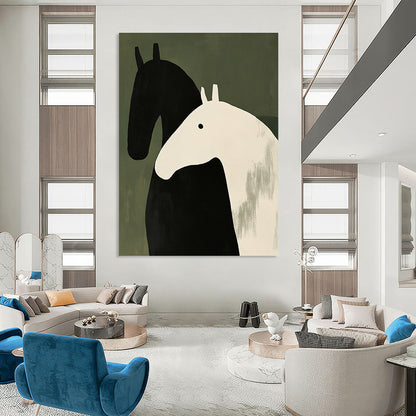 Stylized Horse Duo for Children’s Playroom & Modern Nursery STSC1077