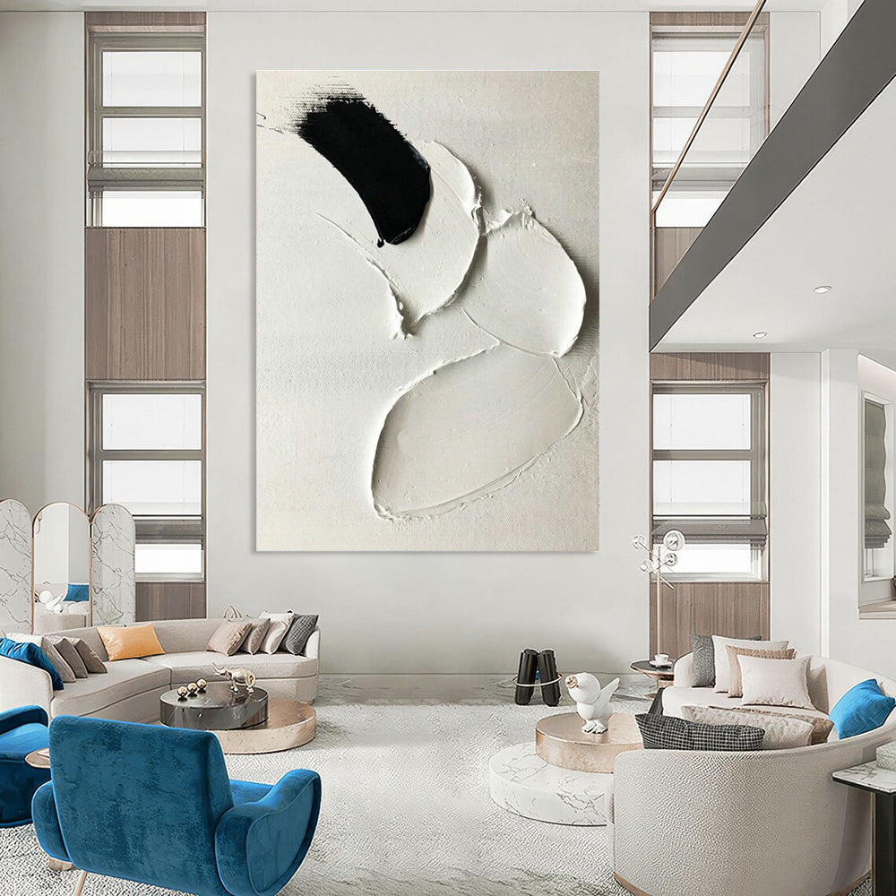Black - White Textured Art for Monochrome Café & Modern Art Exhibition DLZ2365
