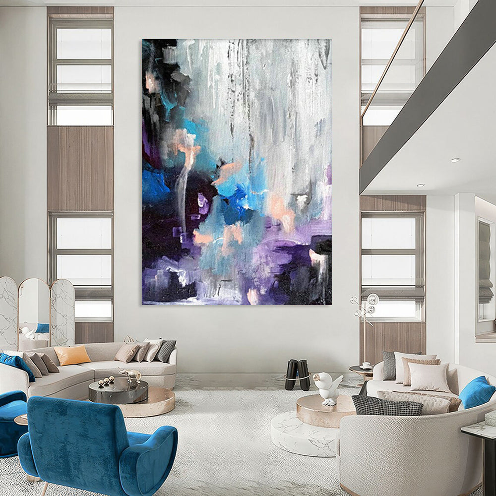 Blue - Purple Abstract Art for Rooftop Bar Lounge Spaces DLZ0069