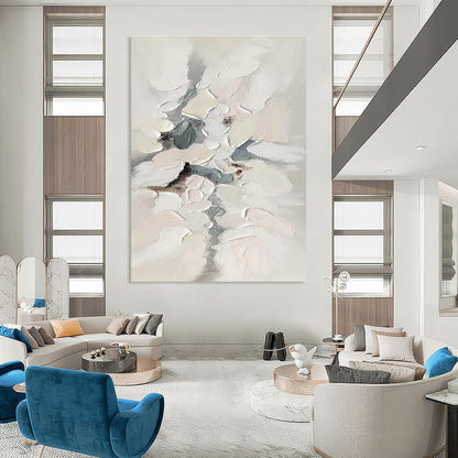 Gray - White Textured Abstract Art for Scandinavian Bedroom & Art Gallery DLZ1181