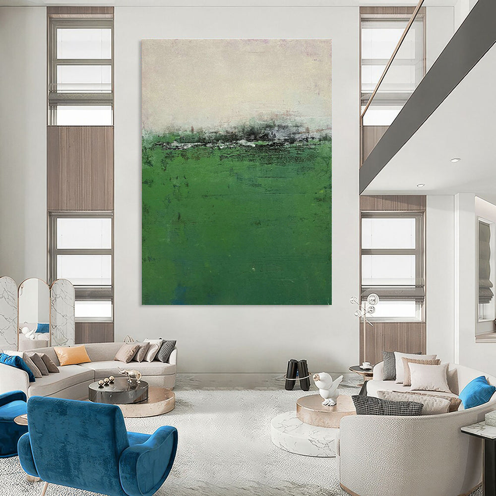 Green Field Abstract Art for Countryside Villa & Nature - Themed Restaurant DLZ1490