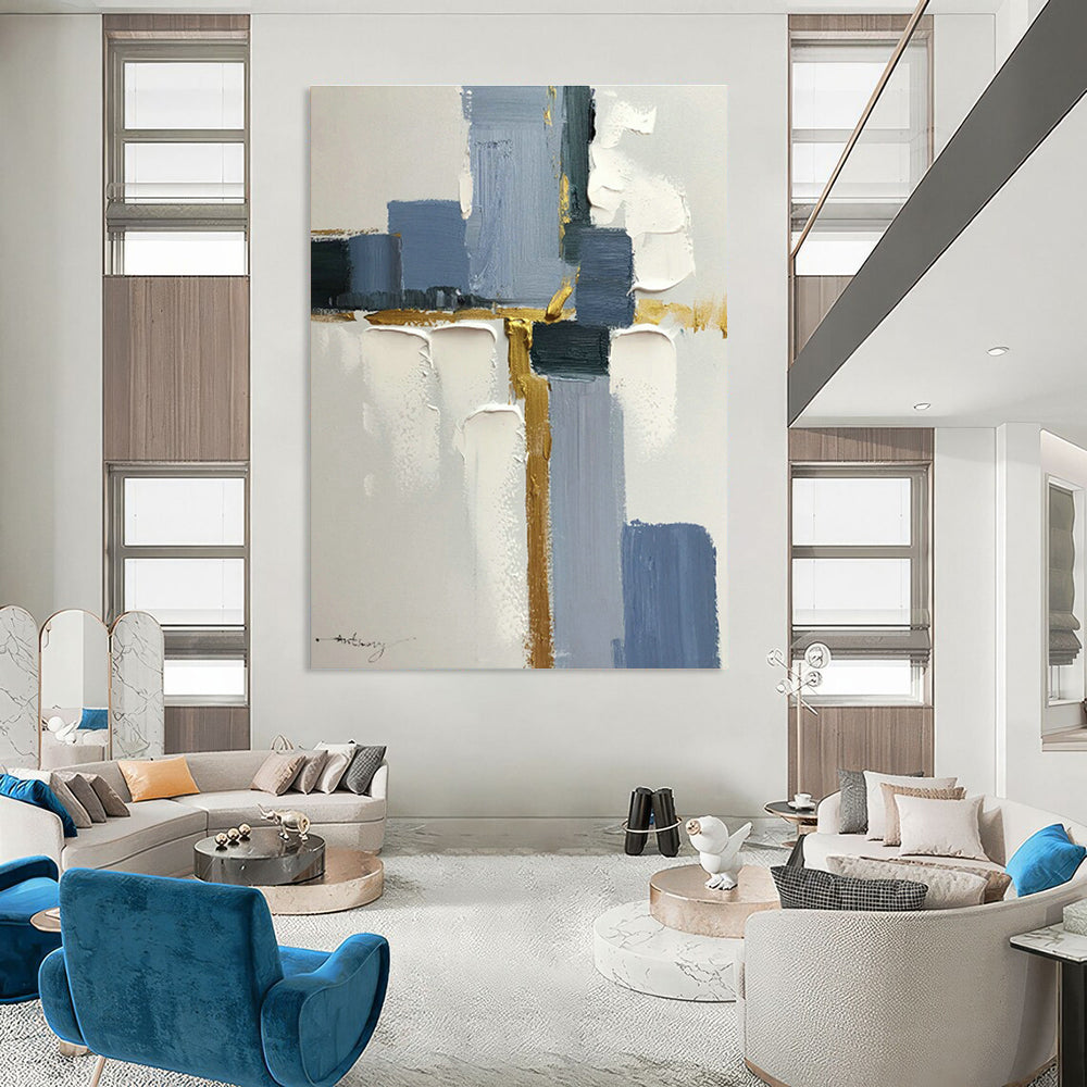 Geometric Abstract Art for Corporate Lobby & Modern Art Studio DLZ0816