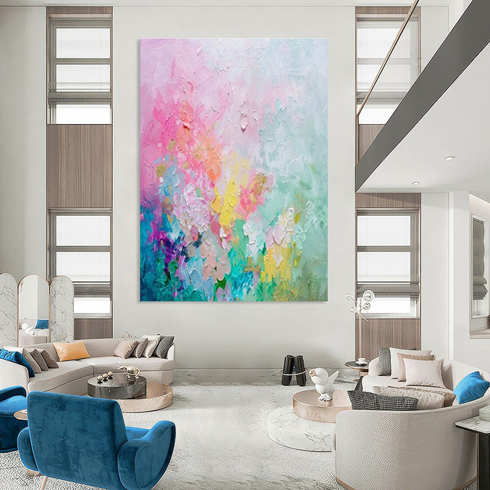 Pink - Colored Abstract Art for Feminine Boutique Hotel & Art - Inspired Tea Room DLZ1923