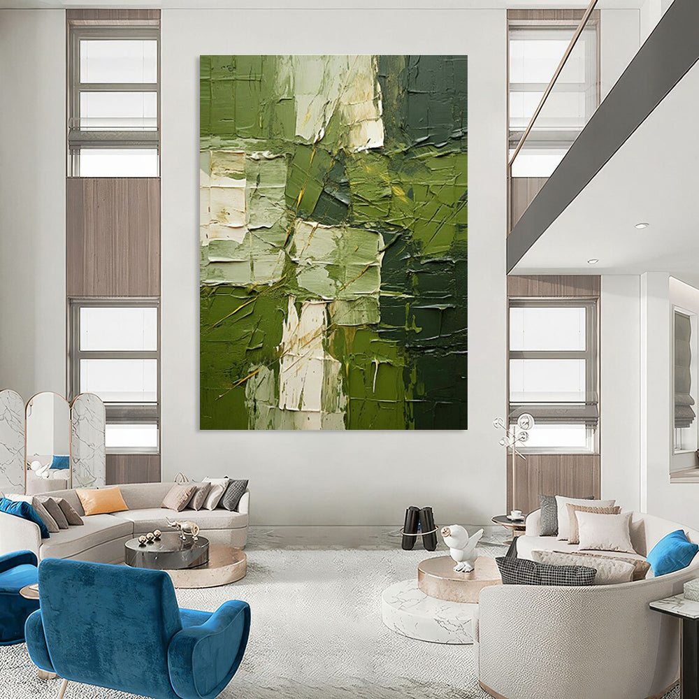 Green Textured Art for Eco - Friendly Home Living Rooms DLZ0283