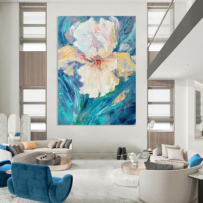 White Iris Flower Art for Shabby - Chic Bridal Suite & Feminine Floral Boutique DLZ0949