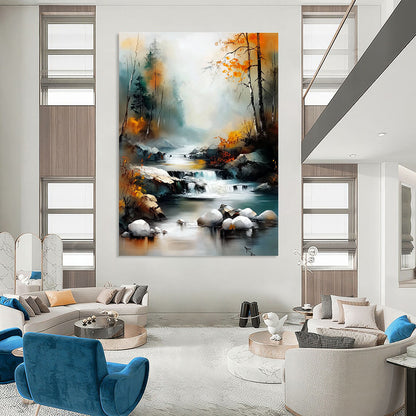 Autumn River Landscape for Nature - Themed Hotel & Cozy Cabin STSC1165