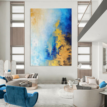 Blue - Yellow Abstract Art for Modern Home Office Creative Corners DLZ0017