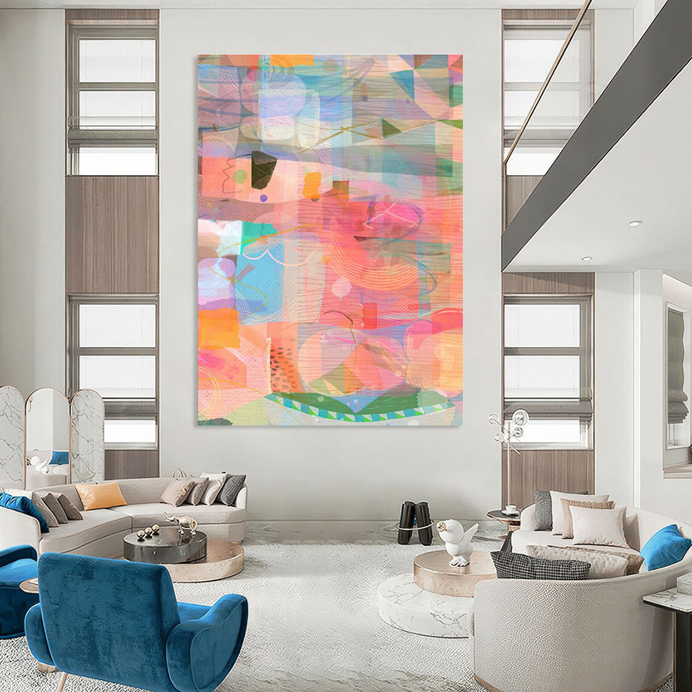 Colorful Geometric Art for Modern Office Breakout Spaces DLZ0163