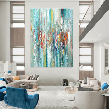 Colorful Vertical Stripes Abstract Art for Living Room & Studio DLZ0441