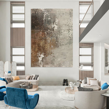 Brown - Gray Abstract Art for Sophisticated Whiskey Bar Tasting Areas DLZ0198