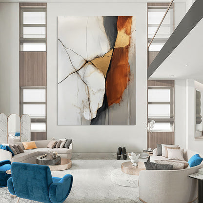 Cracked Gold and Brown Abstract for Luxury Hotel Lobby & Upscale Dining Room STSC655