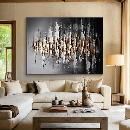 Black - Gold 3D Abstract Art for Luxurious Home Offices DLZ2425