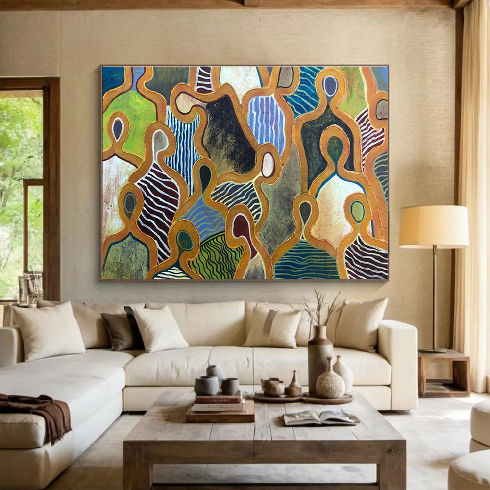 Abstract Figure - Patterned Art for Cultural - Themed Community Centers DLZ3100
