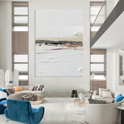 White - Based Abstract Art for Minimalist Home & Yoga Studio DLZ2364
