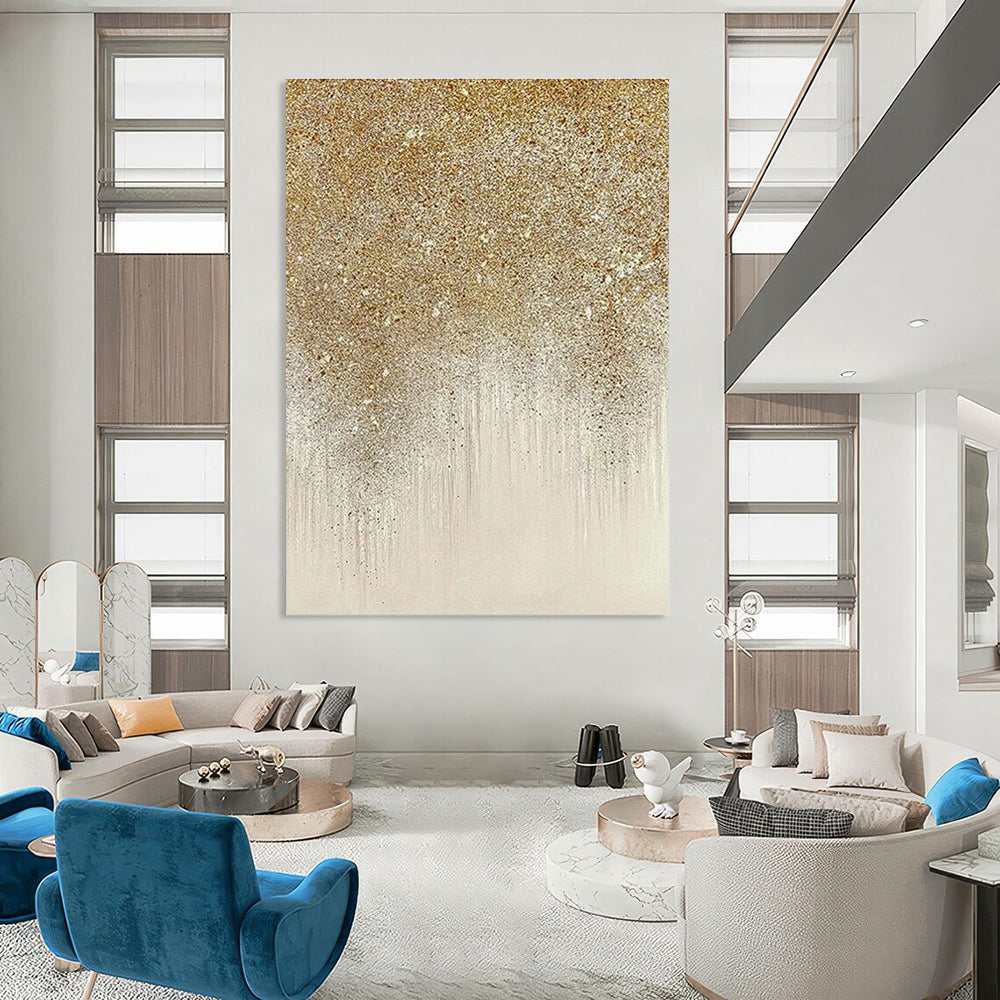 Gold - Silver Drip Art for Living Room & Bedroom DLZ0437