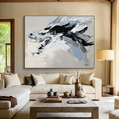 Dragon Head Abstract Art for Asian - Inspired Restaurant & Man Cave SC228