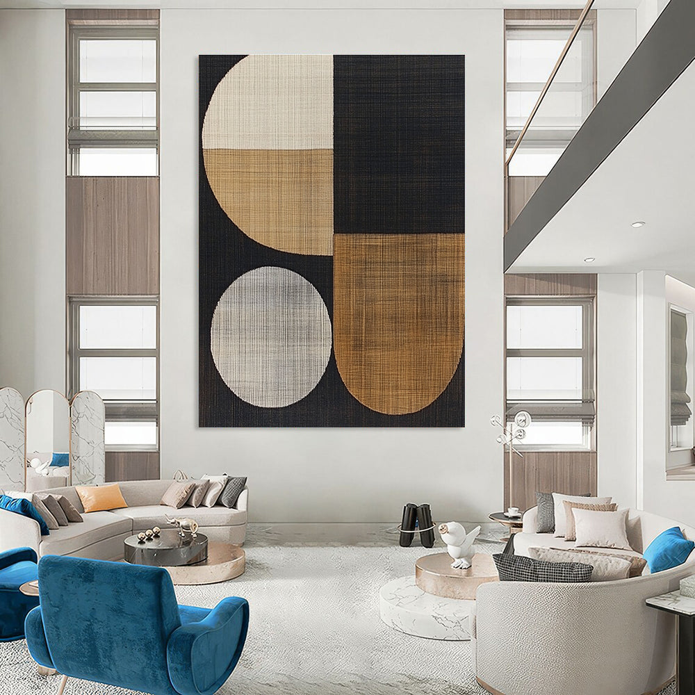 Geometric Textile Art for Modern Office Lounge & Minimalist Home Library STSC933