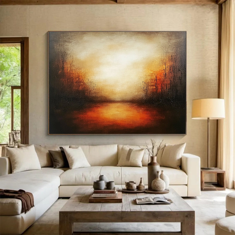 Dark Marsh Sunset Art for Rustic Hunting Lodge & Moody Literary Salon SC086