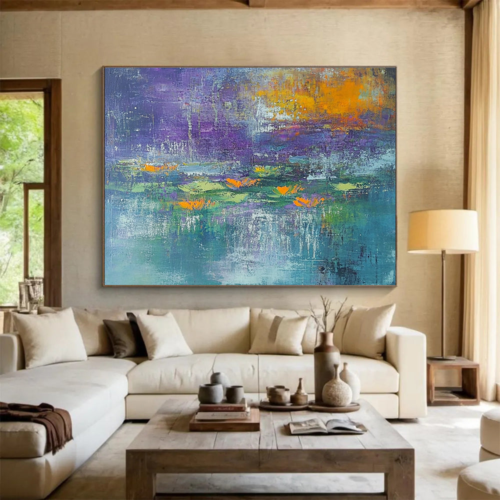 Abstract Water Lily Pond Art for Garden - Themed Restaurant & Nature Lover’s Home SC433
