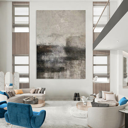 Gray - White - Brown Textured Art for Minimalist Office & Art - Centric Library DLZ1879
