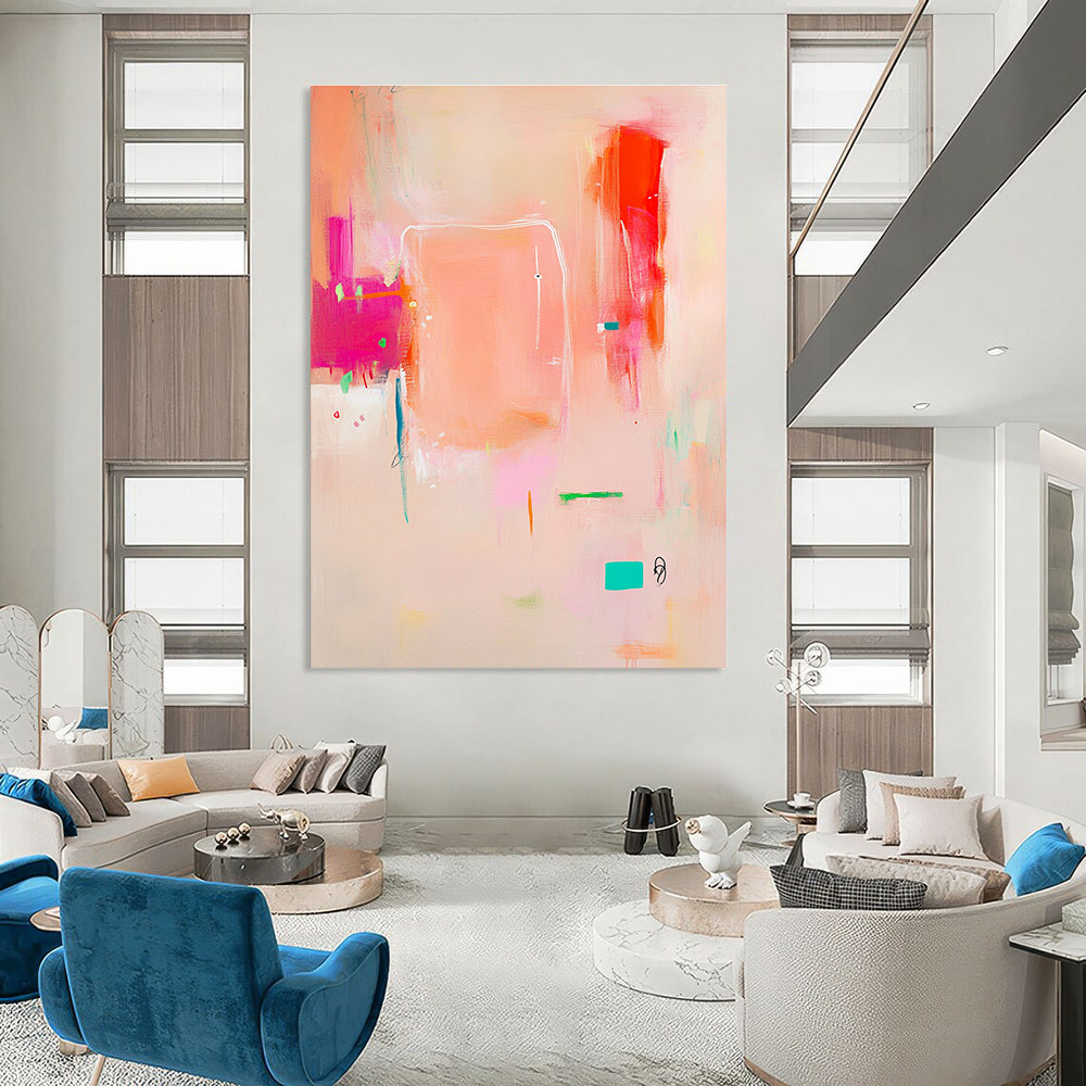 Playful Pink Abstract Art for Girls' Bedroom & Craft Room STSC689