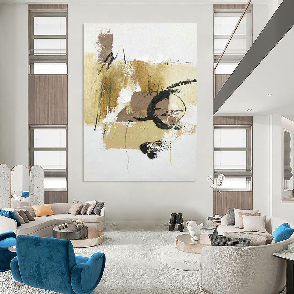Warm - Toned Abstract Art for Cozy Living Room & Rustic Café DLZ0810