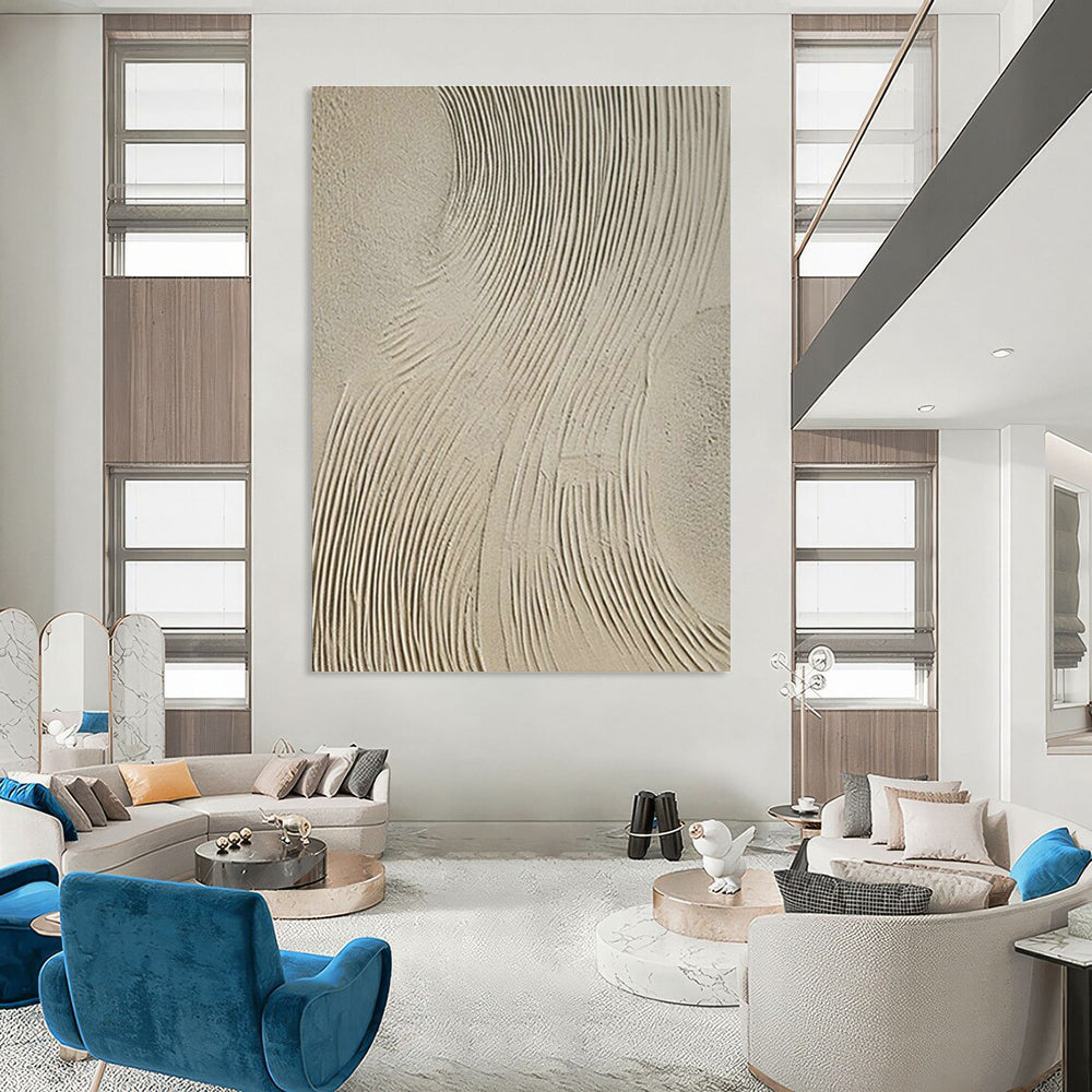 Gray - White Textured Abstract Art II for Art Gallery Corridor & Industrial - Chic Café DLZ1857
