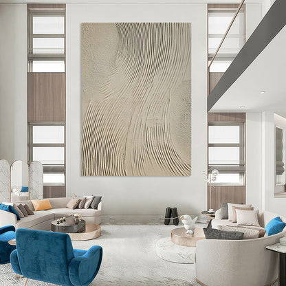 Gray - White Textured Abstract Art II for Art Gallery Corridor & Industrial - Chic Café DLZ1857