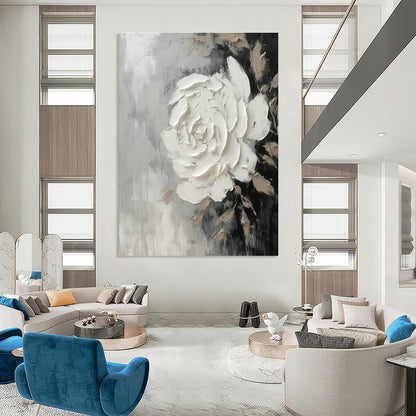 White Flower Abstract for Romantic Bed - and - Breakfast & Feminine Home Boudoir DLZ0897