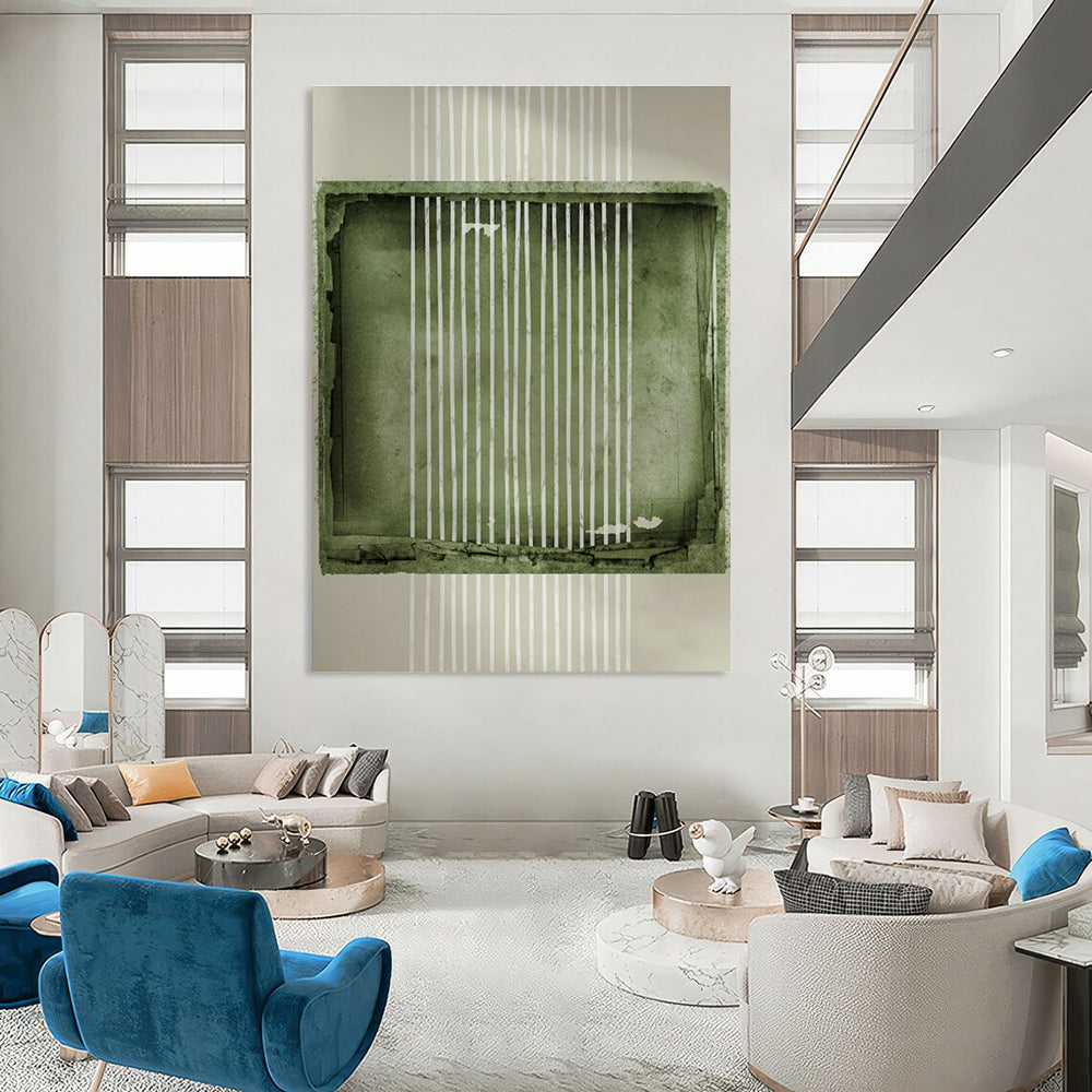 Geometric Green Art for Modern Gallery Wall & Creative Studio DLZ1374