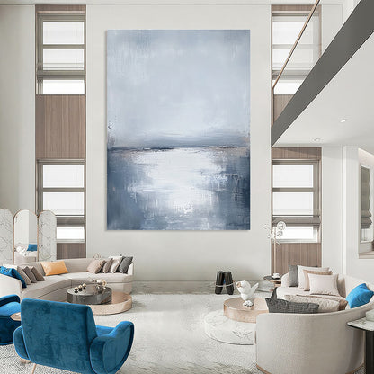 Monochromatic Sea Horizon for Modern Minimalist Bedroom & Calming Meditation Space STSC464