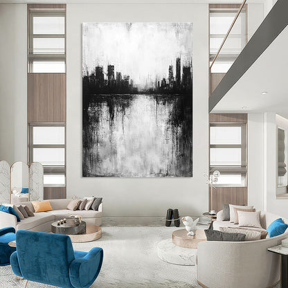 Monochrome City Reflection for Thoughtful Library & Industrial - Style Loft STSC215