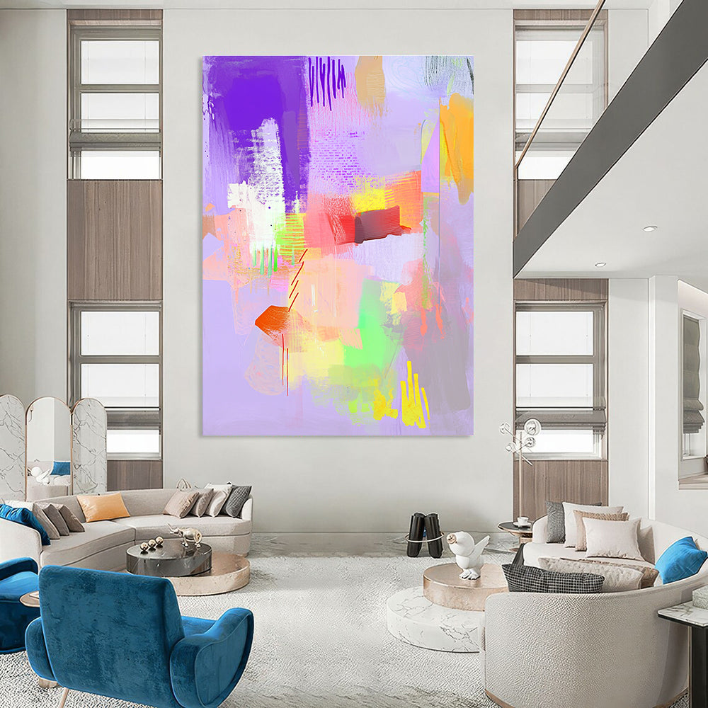 Pastel Abstract Shapes for Bohemian - Style Bedroom & Calming Meditation Space STSC545