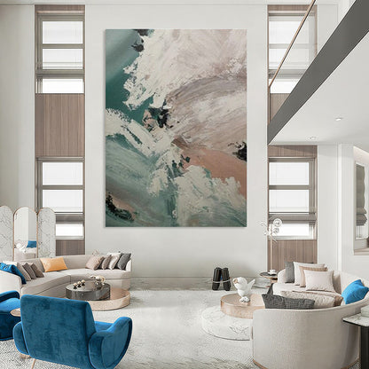 Abstract Coastal Waves Art for Surf Shop Lounge & Coastal Airbnb DLZ0876
