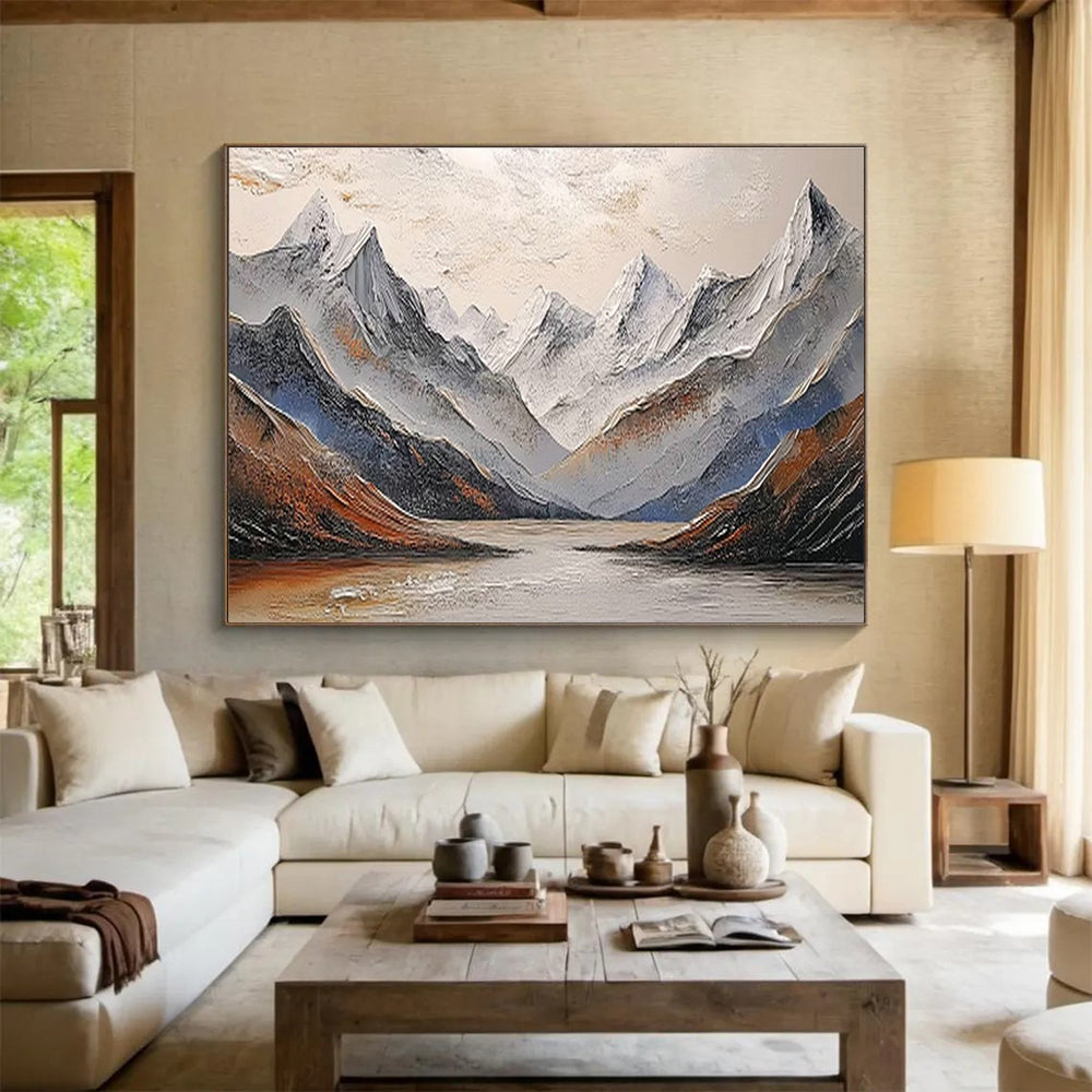 3D Snow - Mountain and Lake Art for Alpine - Inspired Living Room DLZ2840