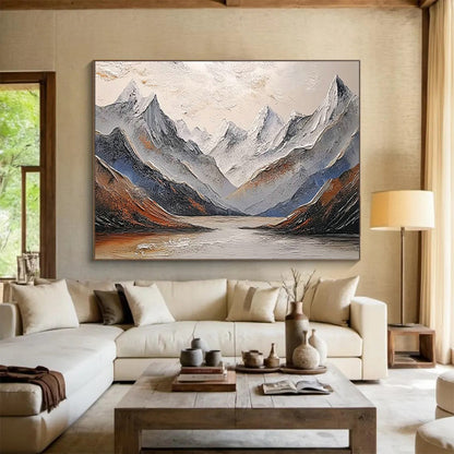 3D Snow - Mountain and Lake Art for Alpine - Inspired Living Room DLZ2840