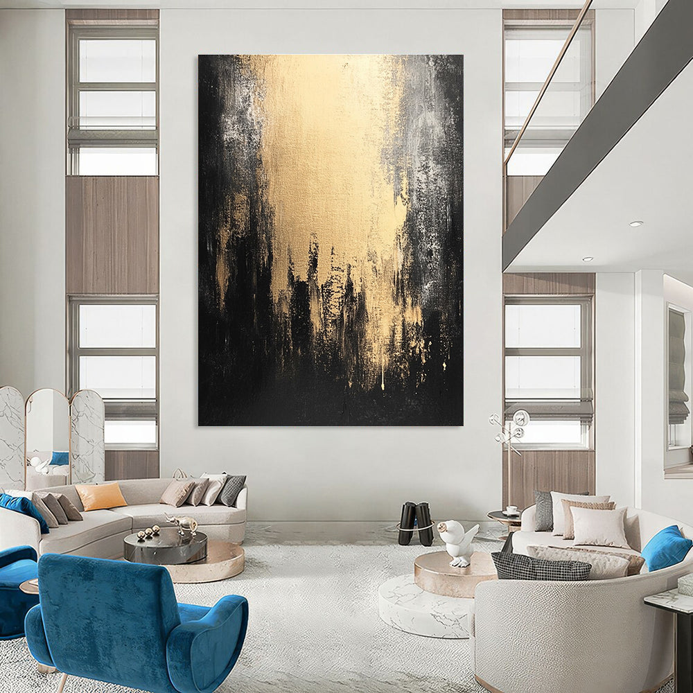 Gold and Black City Silhouette for Elegant Bedroom & Art - Centric Living Room STSC228