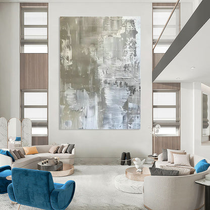 Silver - Gray Abstract Art for Minimalist Home & Modern Art Gallery DLZ1738