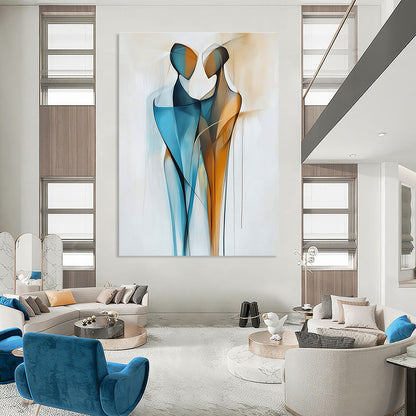Abstract Couple Silhouette Art for Anniversary Gift & Bedroom STSC712
