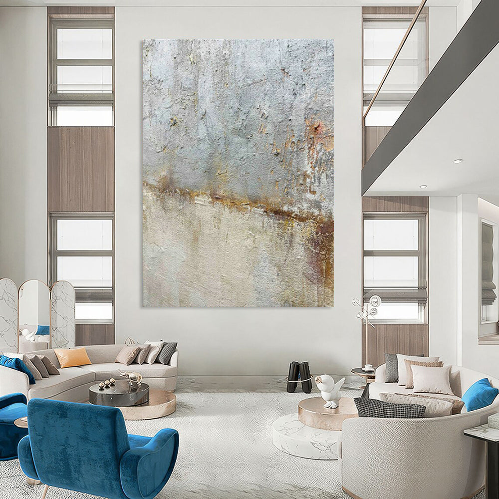 Weathered Gray Abstract Art for Industrial - Chic Bar & Retro - Inspired Art Space DLZ2208