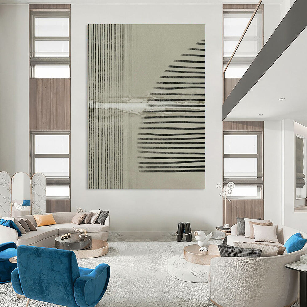 Industrial - Chic Striped Art for Loft Café & Minimalist Office DLZ1381