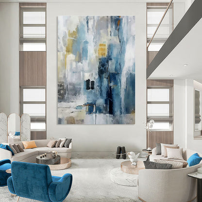 Blue - Yellow Abstract Architecture Art for City Hotel & Architectural Studio DLZ0668
