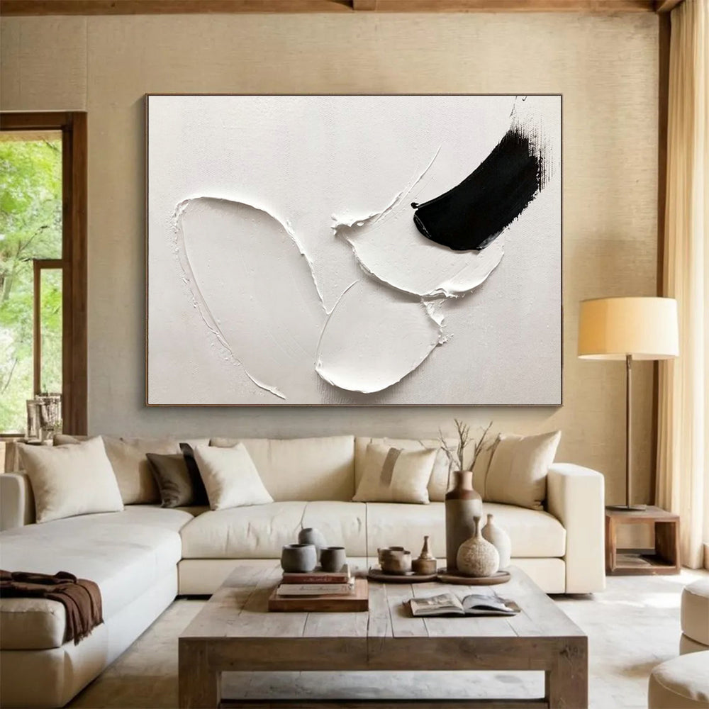 Black - White Textured Art for Minimalist Home Office Focus Zones DLZ3293