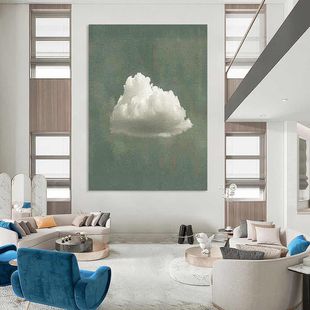 Lone Cloud Art for Minimalist Bedroom & Nature - Lover’s Study DLZ0977