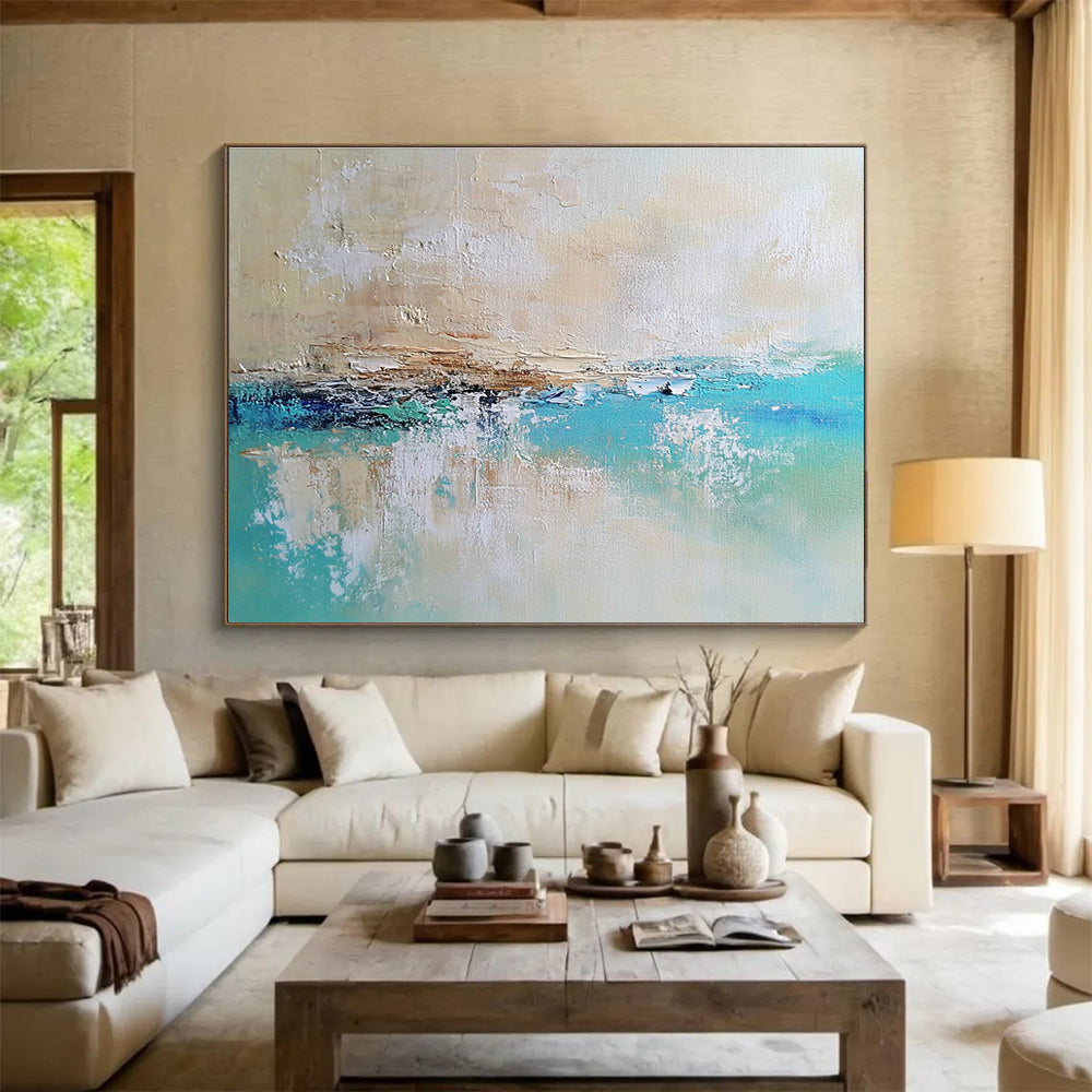 Beach - Inspired Abstract Art for Coastal Home Living Room & Seaside Café SC340