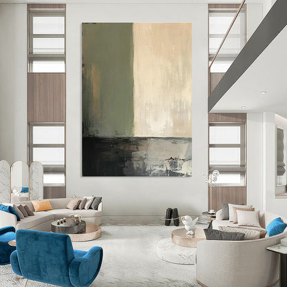 Green - Beige Abstract Art for Nature - Themed Spa & Scandinavian Home DLZ0795