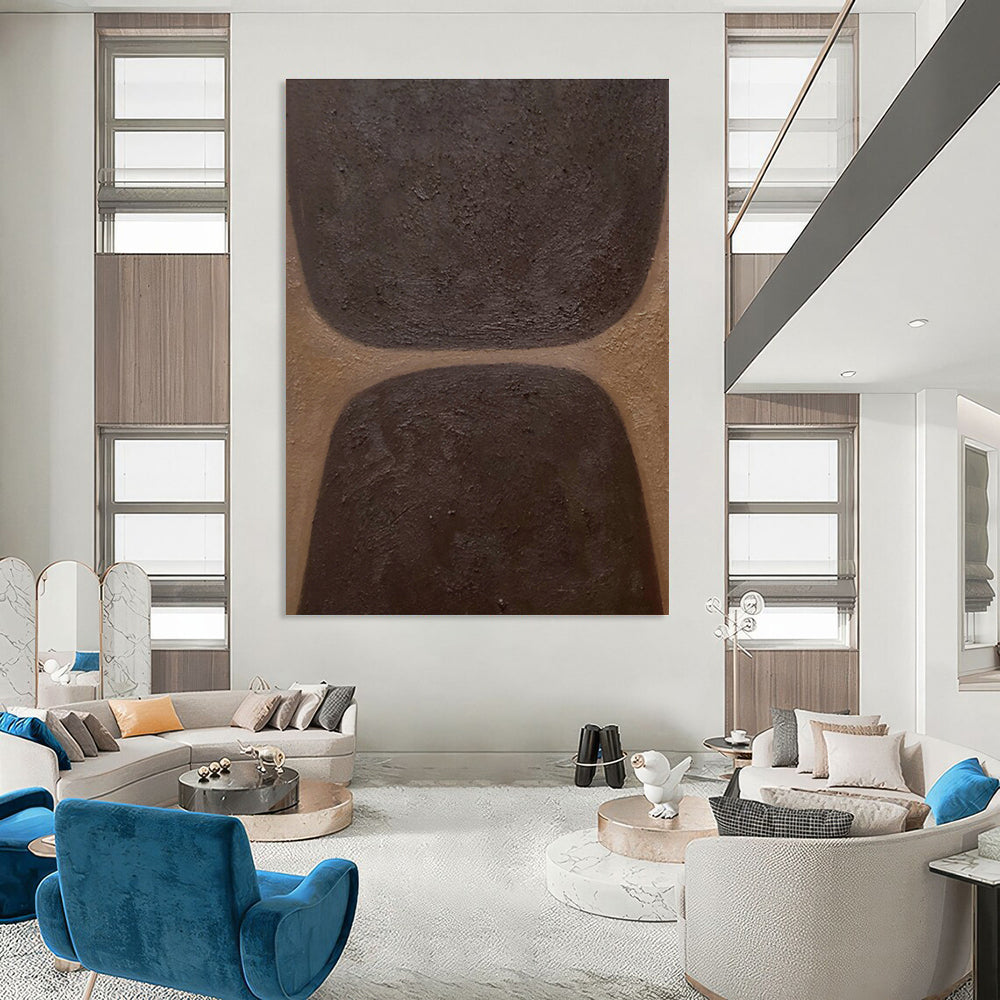 Brown - Black Abstract Art for Industrial - Style Home Theater & Art Studio DLZ1176