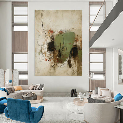 Green - Black Abstract for Bohemian - Style Restaurant & Nature - Inspired Home Office DLZ0893