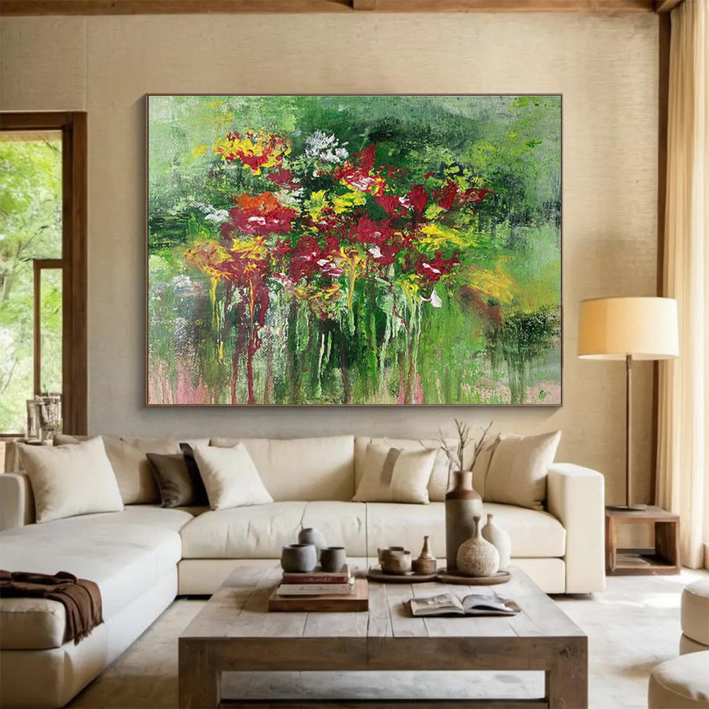 Charming Floral Abstract Art for a Charming Garden - Themed Room DLZ2398